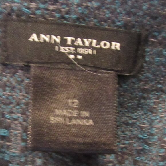 Ann Taylor Cotton Skirt, 'Tweed Design', Double Vent, Fully Lined, Size 12 I390 - Picture 7 of 8